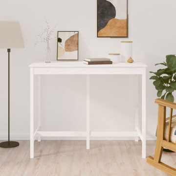 Fehér tömör fenyőfa bárasztal 140 x 80 x 110 cm - utánvéttel vagy ingyenes szállítással