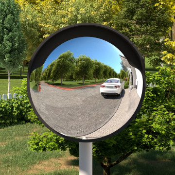 Fekete polikarbonát kültéri domború közlekedési tükör Ø45 cm - utánvéttel vagy ingyenes szállítással