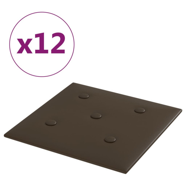 12 db barna műbőr fali panel 30 x 30 cm 1,08 m² - utánvéttel vagy ingyenes szállítással