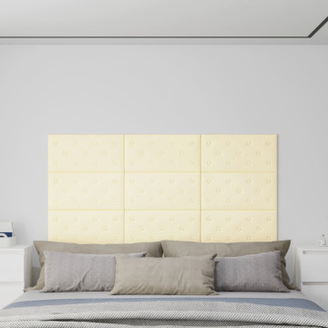 12 db krémfehér műbőr fali panel 60 x 30 cm 2,16 m² - utánvéttel vagy ingyenes szállítással