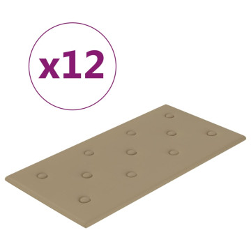 12 db kávészínű műbőr fali panel 60 x 30 cm 2,16 m² - utánvéttel vagy ingyenes szállítással