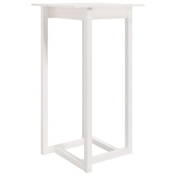 Fehér tömör fenyőfa bárasztal 60 x 60 x 110 cm - utánvéttel vagy ingyenes szállítással