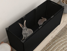 Fekete szövet tárolódoboz 105 x 34,5 x 45 cm - utánvéttel vagy ingyenes szállítással
