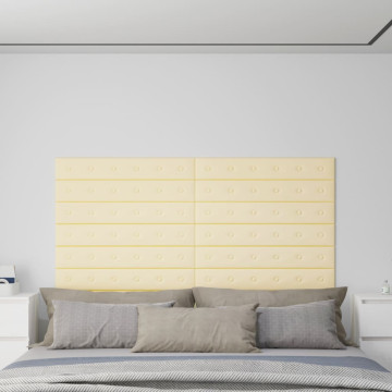 12 db krémszínű műbőr fali panel 90 x 15 cm 1,62 m² - utánvéttel vagy ingyenes szállítással