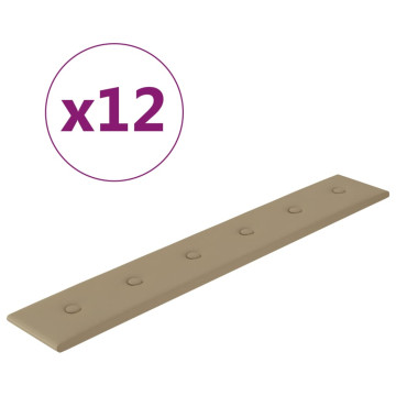 12 db kávészínű műbőr fali panel 90 x 15 cm 1,62 m² - utánvéttel vagy ingyenes szállítással