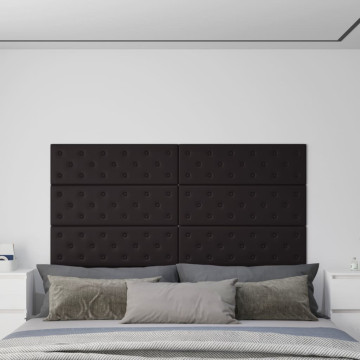 12 db fekete műbőr fali panel 90 x 30 cm 3,24 m² - utánvéttel vagy ingyenes szállítással