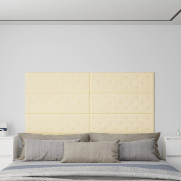 12 db krémszínű műbőr fali panel 90 x 30 cm 3,24 m² - utánvéttel vagy ingyenes szállítással