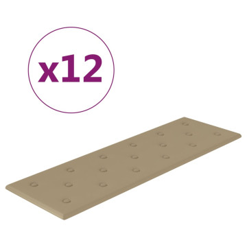 12 db kávészínű műbőr fali panel 90 x 30 cm 3,24 m² - utánvéttel vagy ingyenes szállítással