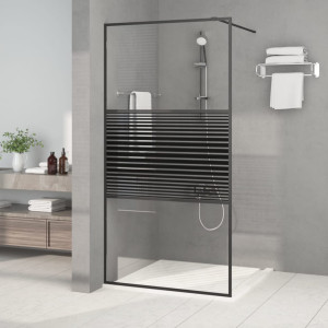 Fekete átlátszó ESG üveg zuhanyfal 100 x 195 cm - utánvéttel vagy ingyenes szállítással