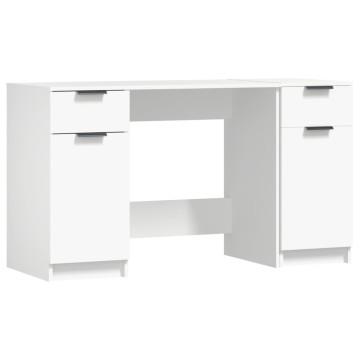Fehér szerelt fa íróasztal szekrénnyel - utánvéttel vagy ingyenes szállítással