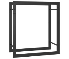 Fekete acél tűzifatároló állvány 50 x 28 x 56 cm - utánvéttel vagy ingyenes szállítással