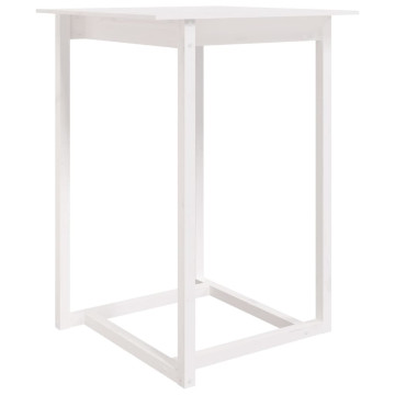 Fehér tömör fenyőfa bárasztal 80 x 80 x 110 cm - utánvéttel vagy ingyenes szállítással