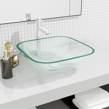 átlátszó üveg mosdókagyló 42x42x14 cm - utánvéttel vagy ingyenes szállítással