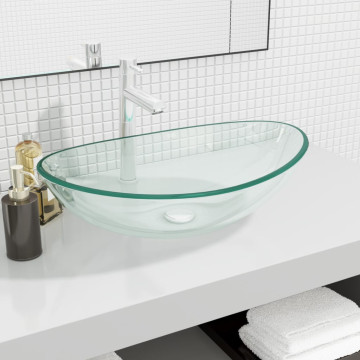 átlátszó edzett üveg mosdókagyló 54,5 x 35 x 15,5 cm - utánvéttel vagy ingyenes szállítással