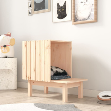Tömör fenyőfa macskaház 60 x 36 x 60 cm - utánvéttel vagy ingyenes szállítással
