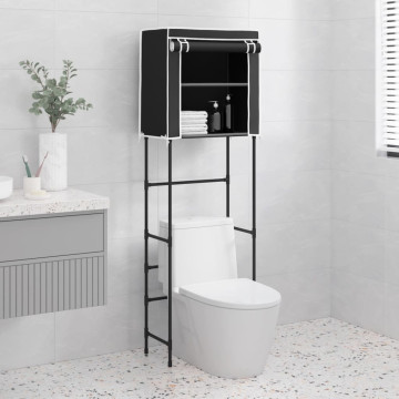 2-szintes fekete vas WC feletti tárolóállvány 56x30x170 cm - utánvéttel vagy ingyenes szállítással