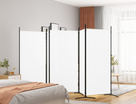 Fehér 5 paneles paraván 433x180 cm szövet - utánvéttel vagy ingyenes szállítással