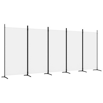 Fehér 5 paneles paraván 433x180 cm szövet - utánvéttel vagy ingyenes szállítással