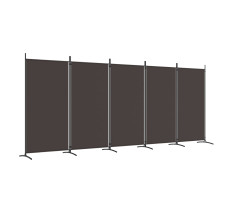 5 paneles barna szövet térelválasztó 433 x 180 cm - utánvéttel vagy ingyenes szállítással