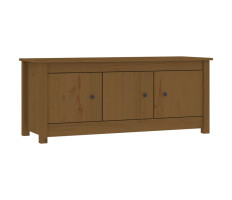 Mézbarna tömör fenyőfa cipősszekrény 110 x 38 x 45,5 cm - utánvéttel vagy ingyenes szállítással
