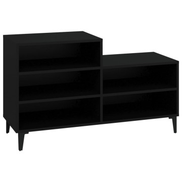 Fekete szerelt fa cipősszekrény 102x36x60 cm - utánvéttel vagy ingyenes szállítással