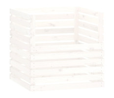 Fehér tömör fenyőfa komposztáló 80 x 80 x 78 cm - utánvéttel vagy ingyenes szállítással