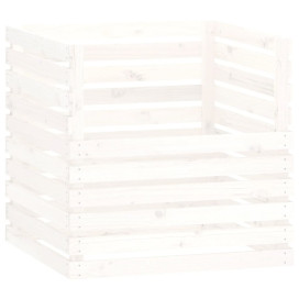 Fehér tömör fenyőfa komposztáló 80 x 80 x 78 cm - utánvéttel vagy ingyenes szállítással