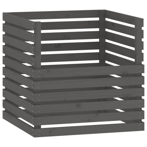Szürke tömör fenyőfa komposztáló 80 x 80 x 78 cm - utánvéttel vagy ingyenes szállítással