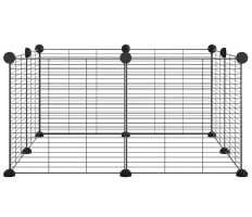 8-paneles fekete acél kisállatketrec 35 x 35 cm - utánvéttel vagy ingyenes szállítással