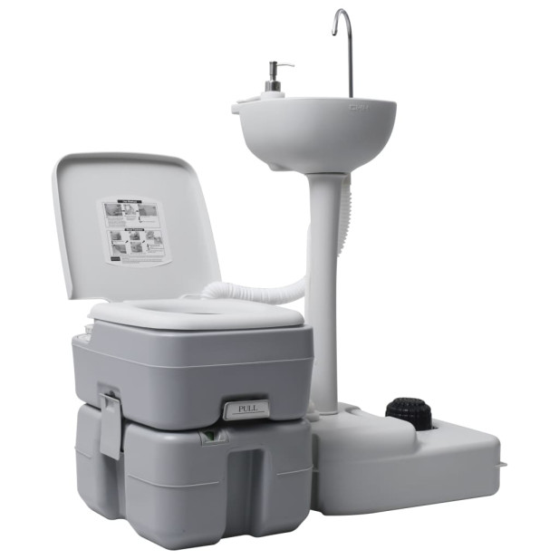 Hordozható kemping-WC és -kézmosóállvány víztartállyal - utánvéttel vagy ingyenes szállítással
