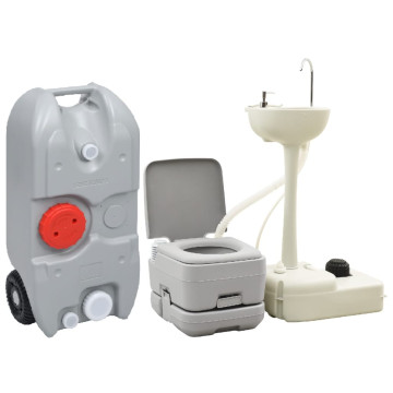 Hordozható kemping-WC és -kézmosóállvány víztartállyal - utánvéttel vagy ingyenes szállítással