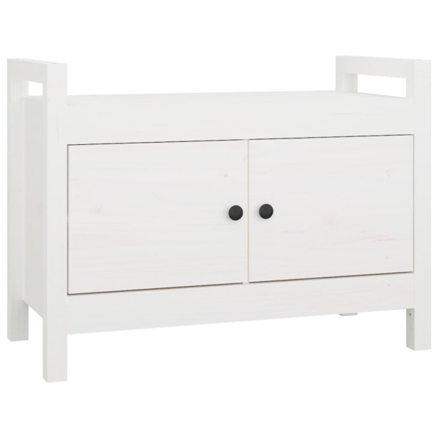 Fehér tömör fenyőfa előszoba pad 80 x 40 x 60 cm - utánvéttel vagy ingyenes szállítással