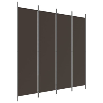 4 paneles barna szövet paraván 200x200 cm - utánvéttel vagy ingyenes szállítással