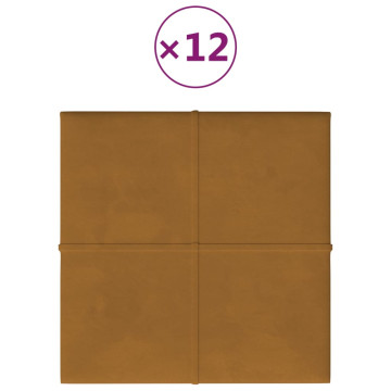 12 db barna bársony fali panel 30 x 30 cm 1,08 m² - utánvéttel vagy ingyenes szállítással