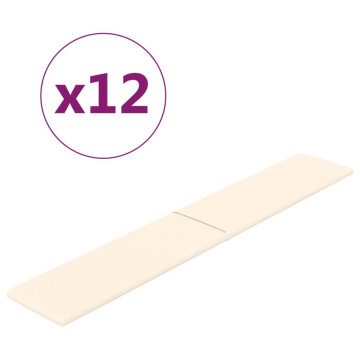 12 db krémszínű bársony fali panel 90x15 cm 1,62 m² - utánvéttel vagy ingyenes szállítással