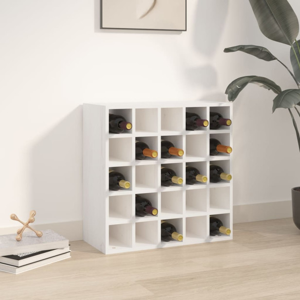 Fehér tömör fenyőfa borszekrény 56 x 25 x 56 cm - utánvéttel vagy ingyenes szállítással