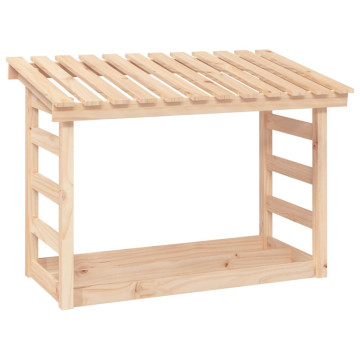 Tömör fenyőfa tűzifatartó állvány 108x64,5x78 cm - utánvéttel vagy ingyenes szállítással