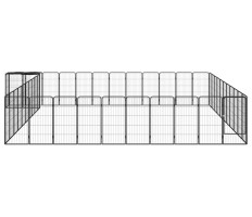 46-paneles fekete porszórt acél kutyakennel 50 x 100 cm - utánvéttel vagy ingyenes szállítással