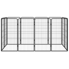 12-paneles fekete porszórt acél kutyakennel 50 x 100 cm - utánvéttel vagy ingyenes szállítással