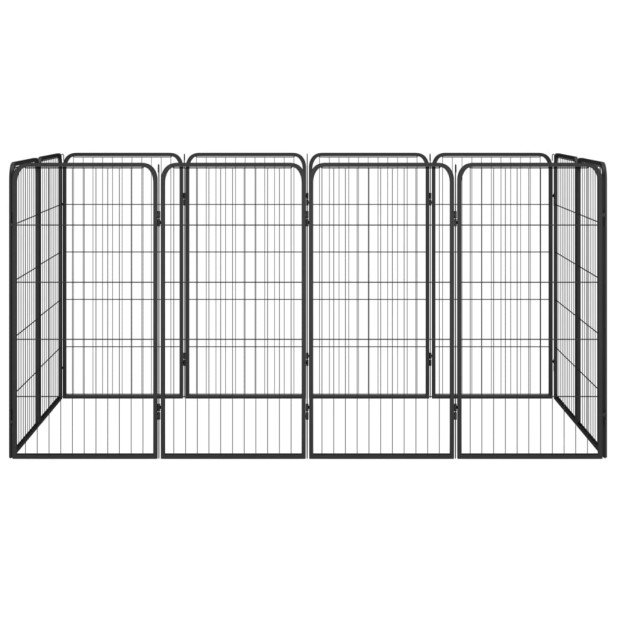 12-paneles fekete porszórt acél kutyakennel 50 x 100 cm - utánvéttel vagy ingyenes szállítással