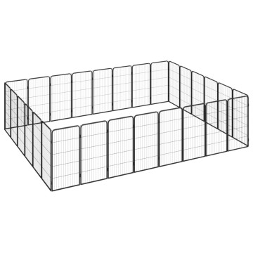 28-paneles fekete porszórt acél kutyakennel 50 x 100 cm - utánvéttel vagy ingyenes szállítással