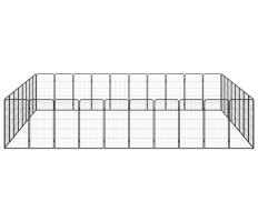 36-paneles fekete porszórt acél kutyakennel 50 x 100 cm - utánvéttel vagy ingyenes szállítással