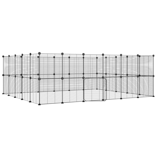 44 paneles fekete acél kisállatketrec ajtóval 35 x 35 cm - utánvéttel vagy ingyenes szállítással
