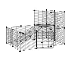 20 paneles fekete acél kisállatketrec ajtóval 35 x 35 cm - utánvéttel vagy ingyenes szállítással