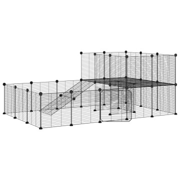 36 paneles fekete acél kisállatketrec ajtóval 35 x 35 cm - utánvéttel vagy ingyenes szállítással