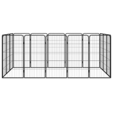 16-paneles fekete porszórt acél kutyakennel 50 x 100 cm - utánvéttel vagy ingyenes szállítással