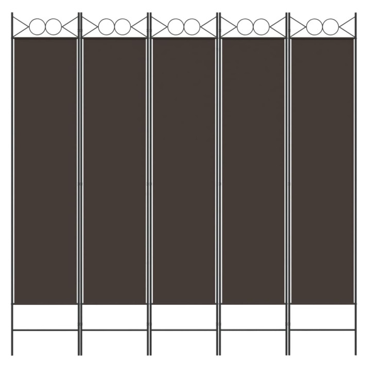 5 paneles barna szövet paraván 200x200 cm - utánvéttel vagy ingyenes szállítással