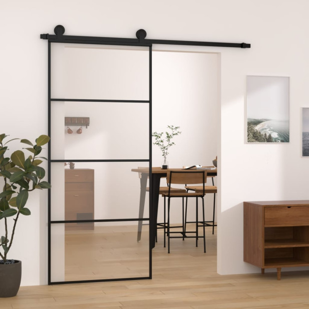 ESG üveg és alumínium tolóajtó fémszerelvény-szettel 90x205 cm - utánvéttel vagy ingyenes szállítással