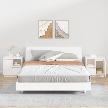 2 db fehér tömör fenyőfa éjjeliszekrény 50 x 34 x 50 cm - utánvéttel vagy ingyenes szállítással