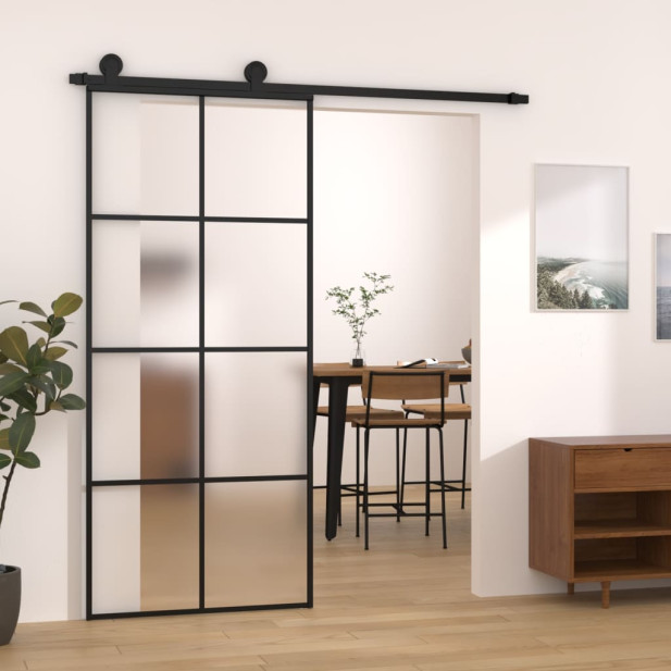 ESG üveg és alumínium tolóajtó fémszerelvény-szettel 90x205 cm - utánvéttel vagy ingyenes szállítással